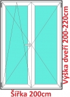 Dvoukřídlé balkonové dveře OS+O SOFT 200x200-220cm